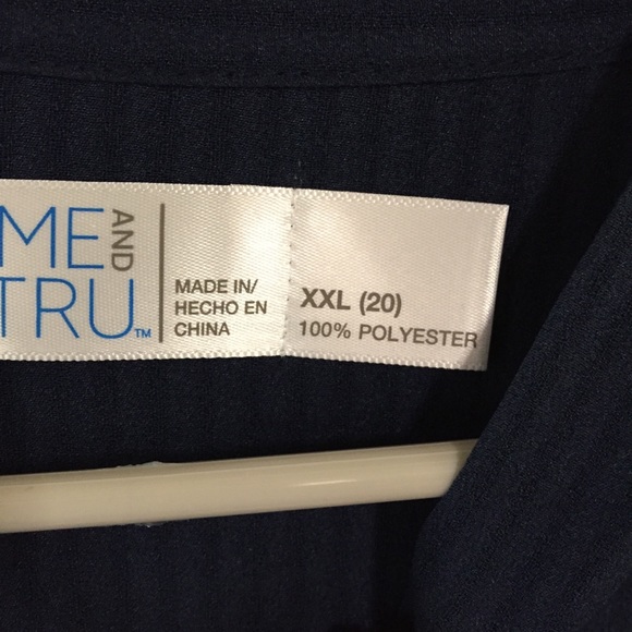 Time and tru tie front top relaxed fit navy - Picture 3 of 7